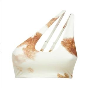 WeWoreWhat one shoulder cowhide bra top